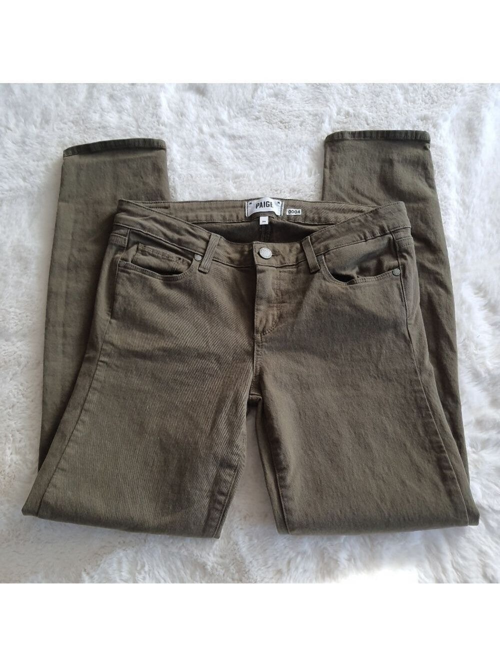 Paige Skyline Ankle Peg Jeans Womens 29 Green Skinny Stretch